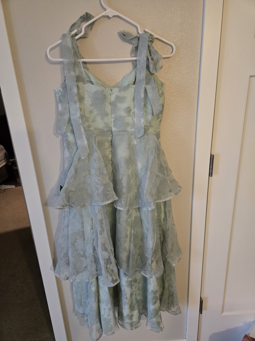 Lulus Glamorous Sweetie Sage Burnout Tie-Strap Bustier Midi Dress - Picture 7 of 9